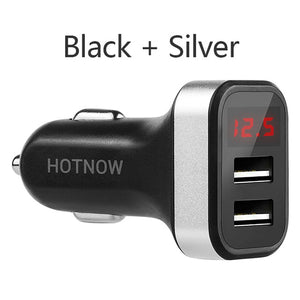 5V USB Car-Charger with LED Screen Smart Auto Car Charger Adapter all phones Car Mobile Phone chargers