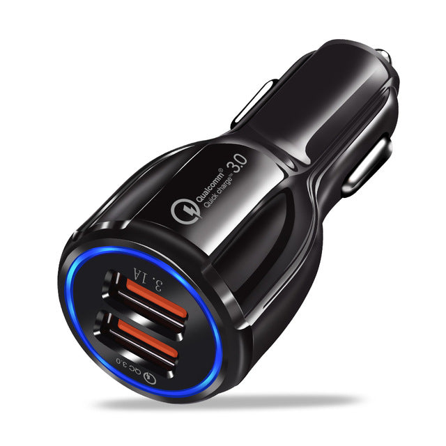 Car USB Charger Quick Charge 3.0 2.0 Mobile Phone Charger 2 Port USB Fast Car Charger for phone and tablet