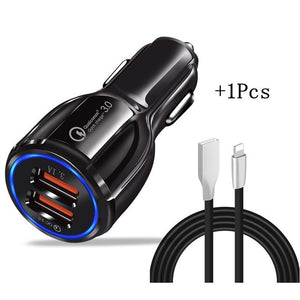 Car USB Charger Quick Charge 3.0 2.0 Mobile Phone Charger 2 Port USB Fast Car Charger for phone and tablet