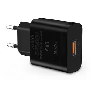 TOPK 18W Quick Charge 3.0 Fast Mobile Phone Charger  Adapter for iPhone Samsung Xiaomi Huawei